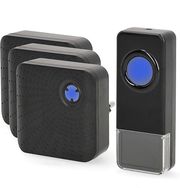 nedis doorb310bk3 wireless doorbell set with 3 receivers and 58 melodies blackp photo