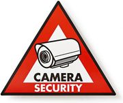 nedis stckwc105 warning sticker camera security symbol set of 5 pieces photo