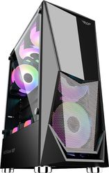 armaggeddon atx matx pc casing with 3xargb fans black tritron1 b photo