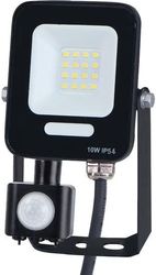 eurolamp proboleas led 10w smd me peristrefomeno anixneyti kinisis mayros ip54 4000k plus photo