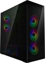 arctic xtender black black window w o gpu vertical mount mid tower case w a rgb fans photo