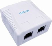 cablexpert cat6a ftp double port surface mount box white ncac 2f6a 01 photo cablexpert cat6a ftp double port surface mount box white ncac 2f6a 01 photo