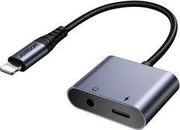 2 in 1 audio adapter joyroom sy l01 lightning to 35mm lightning black photo