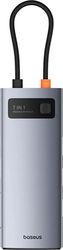 baseus metal gleam 3x usb 30 usb type c hdmi sd microsd grey photo
