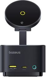 baseus type c hub magpro ii 7 in 1 usb a 2xtype c hdmi qi wireless sd microsd black photo