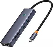 baseus type c hub ultrajoy 2x usb a 30 type c hdmi rj45 sd microsd grey photo