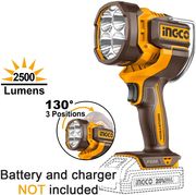 proboleas ergasias 20v li ion solo 800 1400 2500 lumens ingco cwli20885 photo