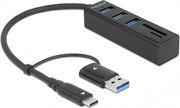 delock card reader type c gia sd microsd 63859 photo