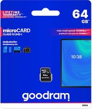 goodram micro sd card 64gb cl 10 with adapter m1aa m1aa 0640r12 photo goodram micro sd card 64gb cl 10 with adapter m1aa m1aa 0640r12 photo