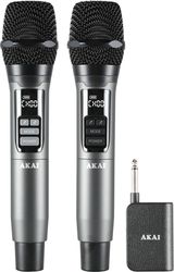 akai amd 350bt set 2 asyrmata mikrofona xeiros me dekti 24ghz asimi mayro photo