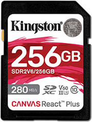 kingston sdr2v6 256gb canvas react plus v60 256gb sdxc c10 uhs ii u3 photo