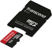 transcend ts16gusdu1 16gb micro sdhc class 10 uhs i 400x premium with adapter photo
