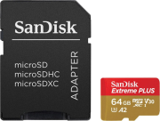 sandisk extreme plus sdsqxbz 064g gn6ma 64gb micro sdxc uhs i v30 u3 a2 class 10 sd adapter photo