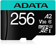 adata ausdx256gui3v30sa2 ra1 premier pro 256gb micro sdxc u3 v30 a2 with adapter