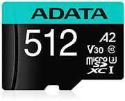 adata ausdx512gui3v30sa2 ra1 premier pro 512gb micro sdxc u3 v30 a2 with adapter