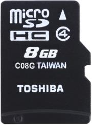 toshiba m102 8gb micro sdhc class 4 with adapter photo