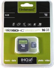 intenso micro sdhc 16gb adapter cl4 blister photo