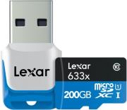 lexar high performance 633x micro sdxc 200gb uhs i class 10 usb 30 reader photo