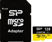 silicon power inspire 128gb micro sdxc u3 v30 a1 3d tlc nand sd adapter sp128gbstxlv3v1nsp photo