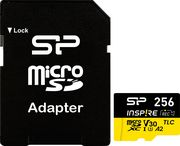 silicon power inspire 256gb micro sdxc u3 v30 a1 3d tlc nand sd adapter sp256gbstxla2v1nsp