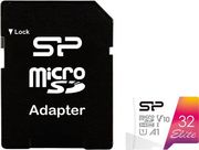 silicon power elite colorful 32gb micro sdhc u1 v10 a1 sd adapter sp032gbsthbv1v20sp photo