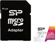 silicon power elite colorful 128gb micro sdxc u1 v10 a1 sd adapter sp128gbstxbv1v20sp photo