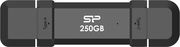silicon power ds72 250gb nvme portable ssd usb 32 gen 2 type a type c black sp250gbuc3s72vpk photo