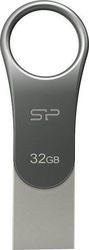 silicon power mobile c80 otg 32gb usb 32 gen1 type a type c flash drive titanium sp032gbuc3c80v1s photo
