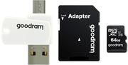 goodram m1a4 aio 64gb microsd hc card class 10 card reader usb 20 micro usb type b m1a4 0640r1 photo