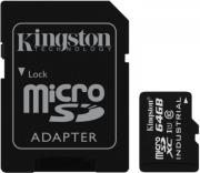kingston sdcit 64gb 64gb industrial micro sdxc uhs i class 10 with sd adapter photo