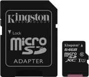 kingston sdcs 64gb canvas select 64gb micro sdxc uhs i class 10 sd adapter photo