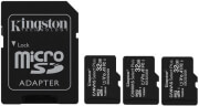kingston sdcs2 32gb 3p1a canvas select plus 32gb micro sdhc 100r a1 c10 three pack sd adapter photo