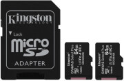 kingston sdcs2 64gb 2p1a canvas select plus 64gb micro sdxc 100r a1 c10 two pack sd adapter photo