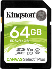 kingston sds2 64gb 64gb sdxc canvas select plus 100r c10 uhs i u1 v10 photo