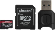 kingston mlpmr2 64gb canvas react plus 64gb micro sdxc class 10 uhs ii u3 v90 a1 usb reader photo