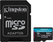kingston sdcg3 64gb canvas go plus 64gb micro sdxc class 10 uhs i u3 v30 a2 sd adapter photo