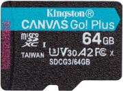 kingston sdcg3 64gbsp canvas go plus 64gb micro sdxc class 10 uhs i u3 v30 a2 photo