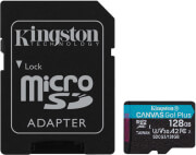 kingston sdcg3 128gb canvas go plus 128gb micro sdxc class 10 uhs i u3 v30 a2 sd adapter photo