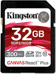 kingston sdr2 32gb canvas react plus 32gb sdhc class 10 uhs ii u3 v90 photo