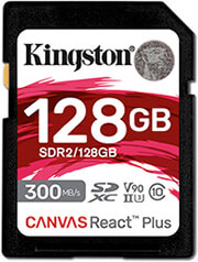 kingston sdr2 128gb canvas react plus 128gb sdxc class 10 uhs ii u3 v90 photo