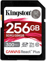 kingston sdr2 256gb canvas react plus 256gb sdxc class 10 uhs ii u3 v90 photo