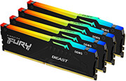 ram kingston fury beast black rgb 128gb 4x32gb ddr5 5200mt s cl40 xmp quad kit kf552c40bbak4 128 photo