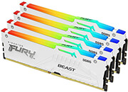 ram kingston fury beast white rgb 128gb 4x32gb ddr5 5600mt s cl40 xmp quad kit kf556c40bwak4 128 photo