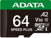 adata ud64gui3v30a2sp ra1 speed plus 64gb micro sdxc uhs i 160mb s u3 c10 with adapter photo