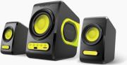 sonicgear quatro v usb powered xtreme bass 21 speakers black lime green photo