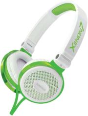 sonicgear xenon 7 wired headset with mic white green photo