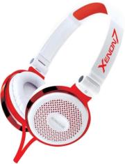 sonicgear xenon 7 wired headset with mic white red photo