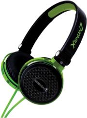 sonicgear xenon 7 wired headset with mic black green photo