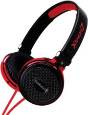 sonicgear xenon 7 wired headset with mic black red photo
