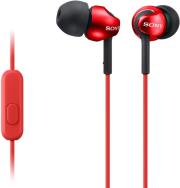sony mdr ex110ap in ear headphones red photo